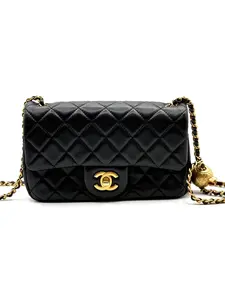 Pre-owned CHANEL Leather Crossbody Bags CALUX Pearl Crush Rectangular Mini Flap Bag