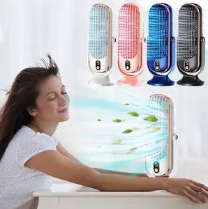 1 PCS Tower Fan, Portable Desk Fan with 5-Speed Options, Dual Air Circulation, Personal Quiet Table Fan for Home Office Desktop Bedroom, 10.5 inch - White