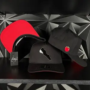 Exclusive Caps Sinaloa Silueta SnapBack Hat-Black/Red Visor Cotton