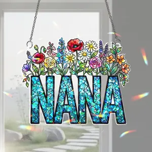 Personalized Nana Acylic Suncatcher Wildflower Garden Gift for Grandma Mother's Day 2026