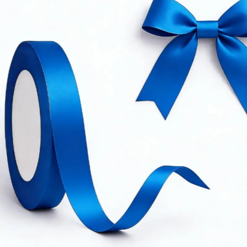 Elegant Deep Blue Satin Ribbon 10mm Wide, Pure Color Fabric Tape for Gift Wrapping, Creative Gift Packaging, DIY Crafts, Wedding Decor, Party Supplies, Hair Accessories
