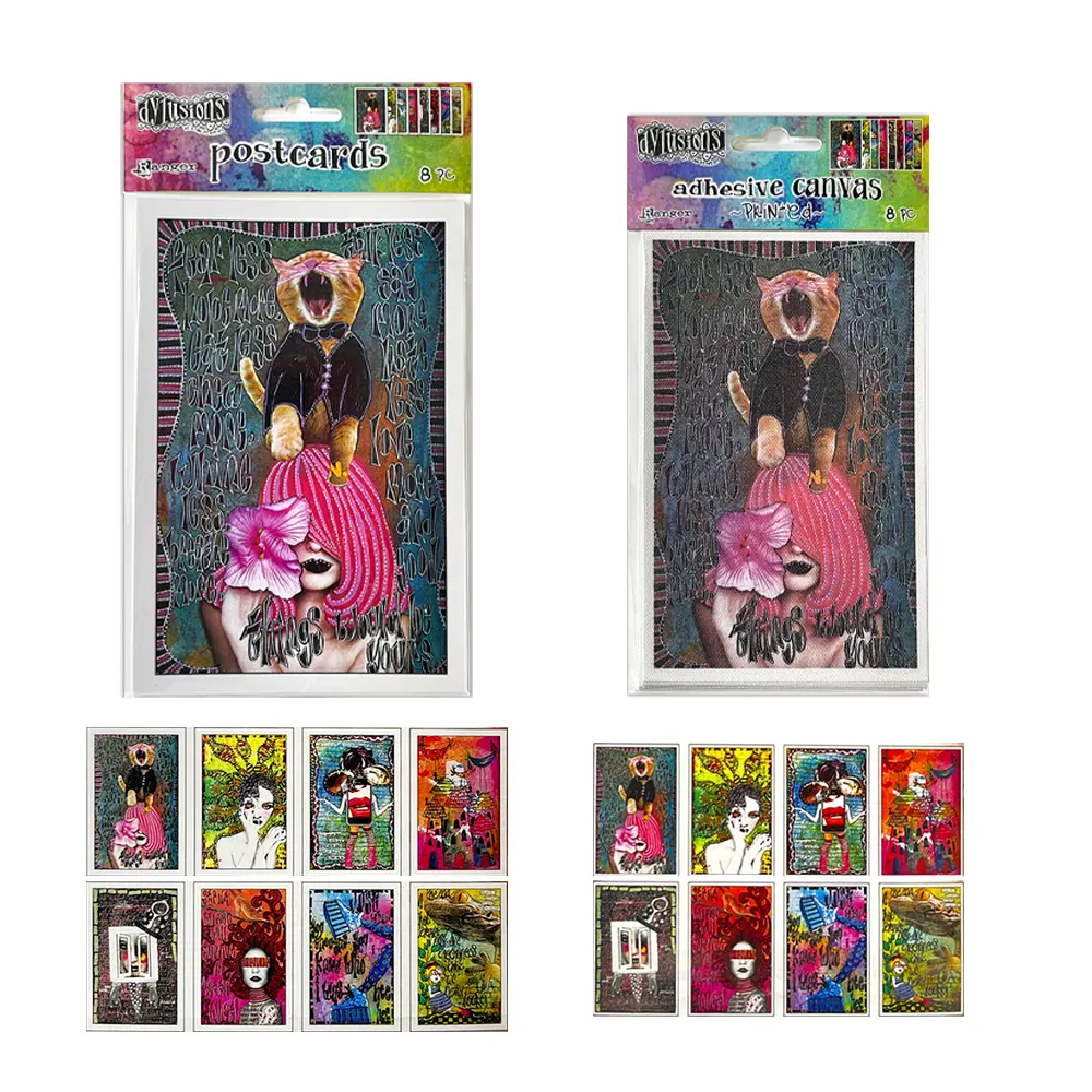 Dylusions Postcard & Canvas Image Set Bundle