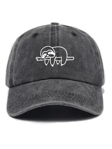 Cartoon Sloth Design Baseball Cap, Casual Outdoor Sports Hat for Men & Women, Fashion Accessories for Daily Wear