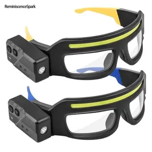 USB Rechargeable High Lumen Glasses Headlamp – Compact Lightweight Multi-Level Brightness Design, Perfect for Fishing Cycling Camping & Night Running Outdoor Adventures