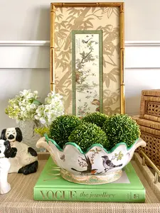 Vintage Monteith Song Bird Cachepot, Blue and White Decor, Chinoiserie Planter, Foot bath Planter, Vintage Planter, Jardiniere