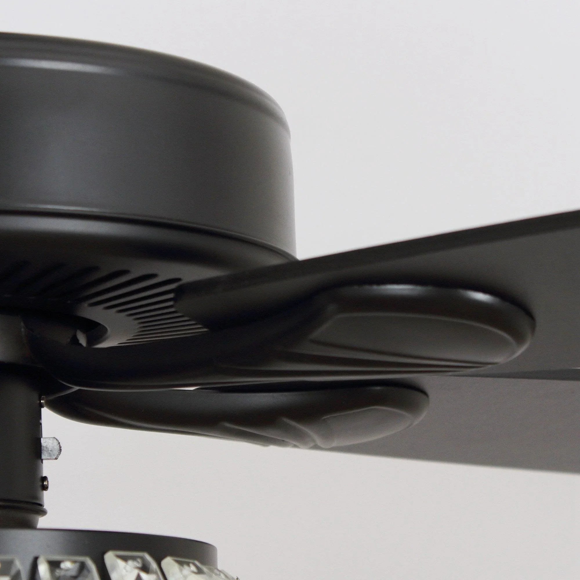 52" Kerala Modern Chrome Crystal Ceiling Fan, Downrod Mount, Reversible Blades with LED Light & Remote Control