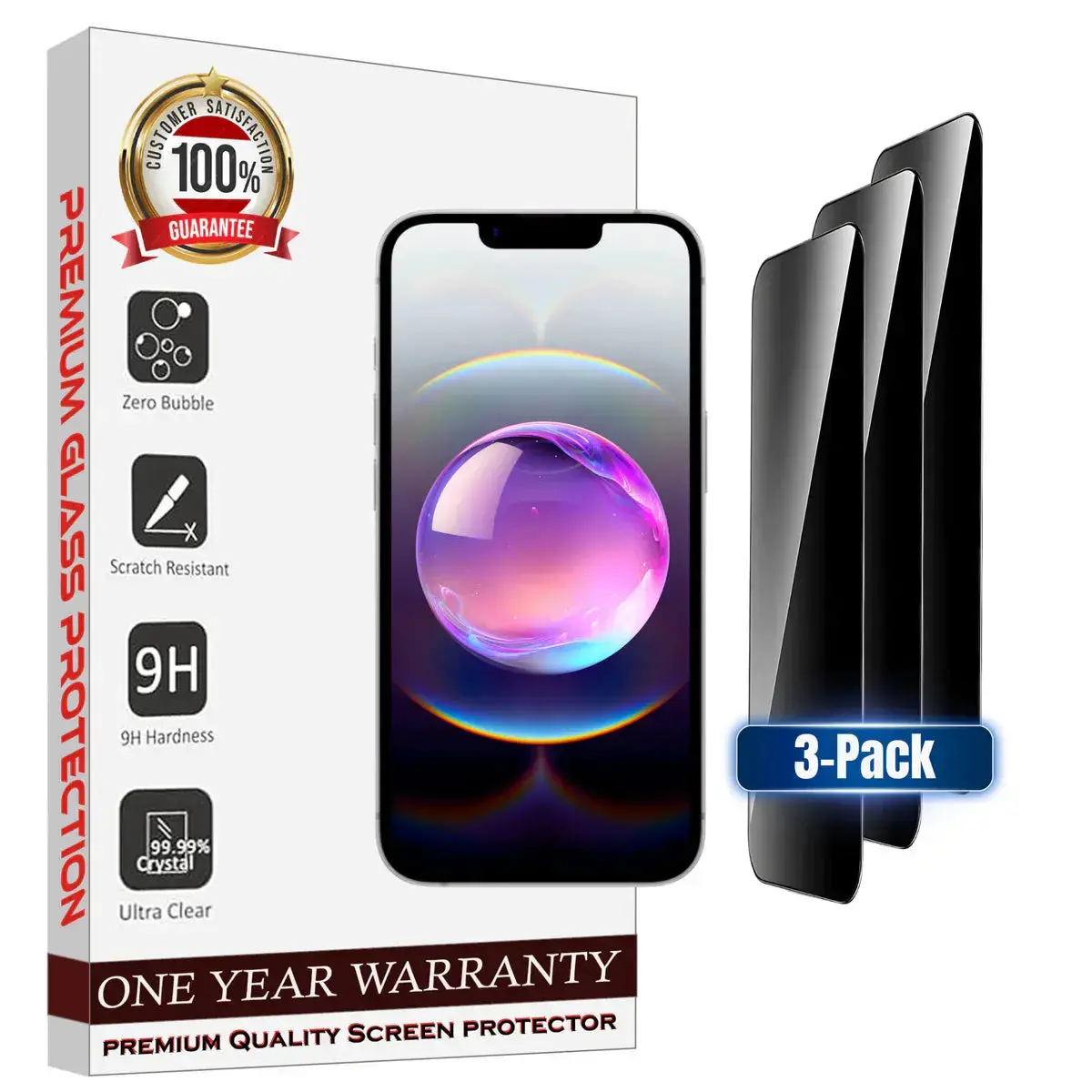 Entronix Anti-Spy Privacy Screen Protector for iPhone 16E - 3 Piece Combo Protection Tempered Durable Resistance Smartphone Cellphone