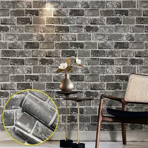 Self-Adhesive Brick Wallpaper Roll, Realistic Brick Texture, 44cm X 300cm, Easy DIY Removal, Suitable for Bedroom Living Room Bathroom