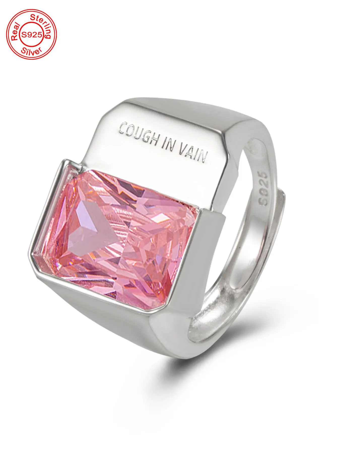 S925 Sterling Silver Zirconia Decorated Ring, Adjustable Open Ring, Fashion Jewelry Accessories for Women, Trendy All-match & Exquisite Jewelry for Birthday Gift