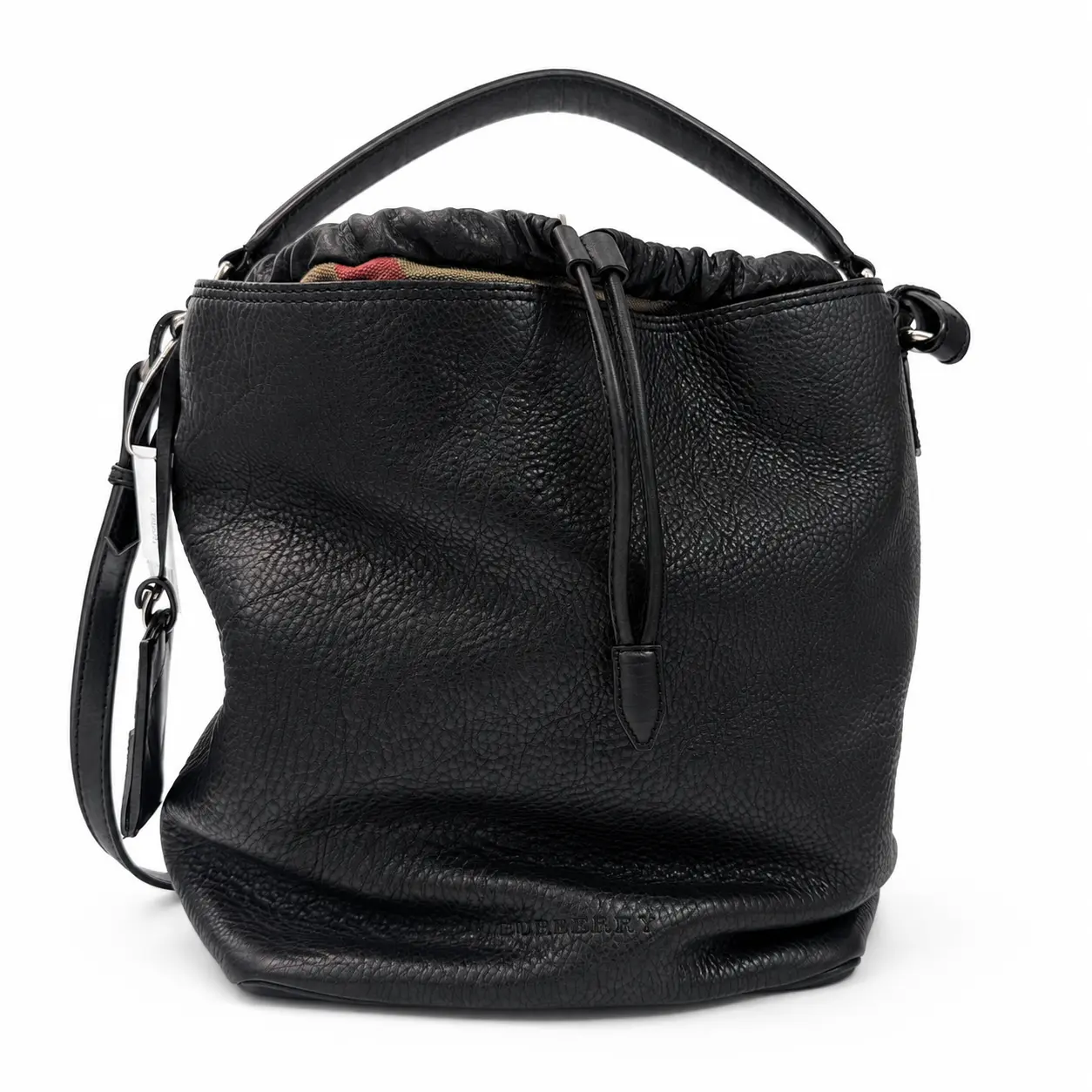 Pre-owned Burberry Vintage Check Bucket Bag D0243