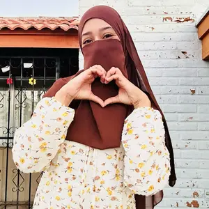 Cocoa Brown Hijab and Niqab Set with Matching Undercap