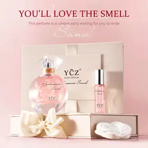YCZ Golden Sands Perfume Gift Set - 3-Piece Floral Oriental Fragrance with 50ml & 15ml Perfumes, Camellia Diffuser Stone, Elegant Gift Box for gift box, perfect for lover, girlfriend & mother.