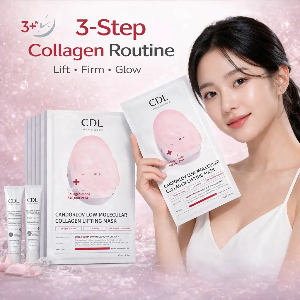 Candorlov PDRN Hydrolyzed Collagen Gel Mask 5 Sheets -Lifting Firming , Glow, Glass Skin｜anti aging |200DA ultra low 84% collagen | Anti-aging collagen infusion mask | TikTok Exclusive Bundle, Affordable bundle backtoschool