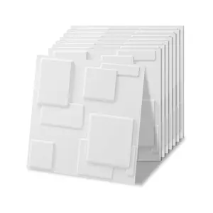 PVC Wave Panels for Interior Wall Decor, / Textured 3D Wall Tiles, 11.8" X 11.8", Modern Home Decoration, Easy Installation