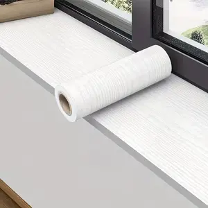 Wood Grain Pattern Self-adhesive Waterproof Window Sill Sticker, Window Upgrade Decorative Sticker for Furniture, Cabinets, and Threshold, Self Adhesive Film, Peel And Stick Wallpaper