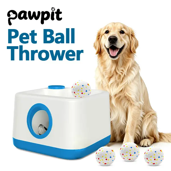 PAWPIT Square Automatic Dog Launcher, Interactive Ball Toy with Auto-Manual Dual Modes, 4 Durable Easy-Clean ETPU Balls for Launch & Fetch, Indoor-Outdoor Play, Reduces Boredom, Universal Fit Pet Parent Must-Have #christmas gifts for pets,familyfun