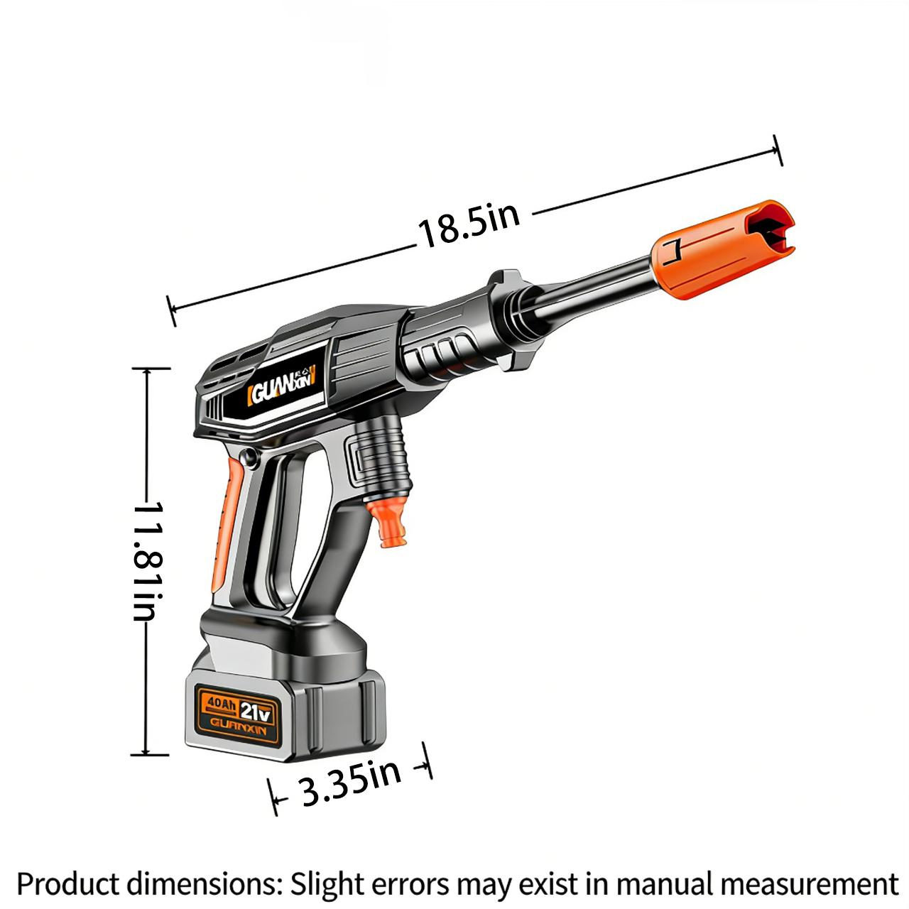 Wireless High-Pressure Car Wash Water Gun Portable Lithium Battery Home Use US Standard High-Pressure Car Wash Water Gun Car Washing Machine