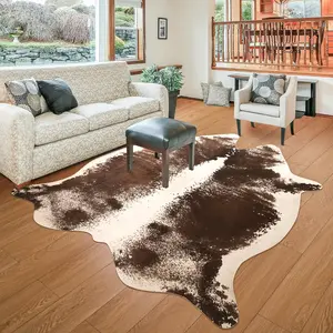 Premium Western Decor Area Rugs for Living Room, Luxury Faux Cowhide Rugs for Home Office Bedroom Fireplace Floor Mats, Industry Style Animal Cow Print Rugs for Wall Decor,Soft decoration,Christmas and New Year interior decoration