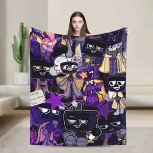 Cozy Casual Figure Print Flannel Throw Blanket - High-Quality Soft Warm Customized Bedding for Bedroom, Travel Use, Ideal Creative Gift, Cozy Throw Blanket, Casual Soft Blanket