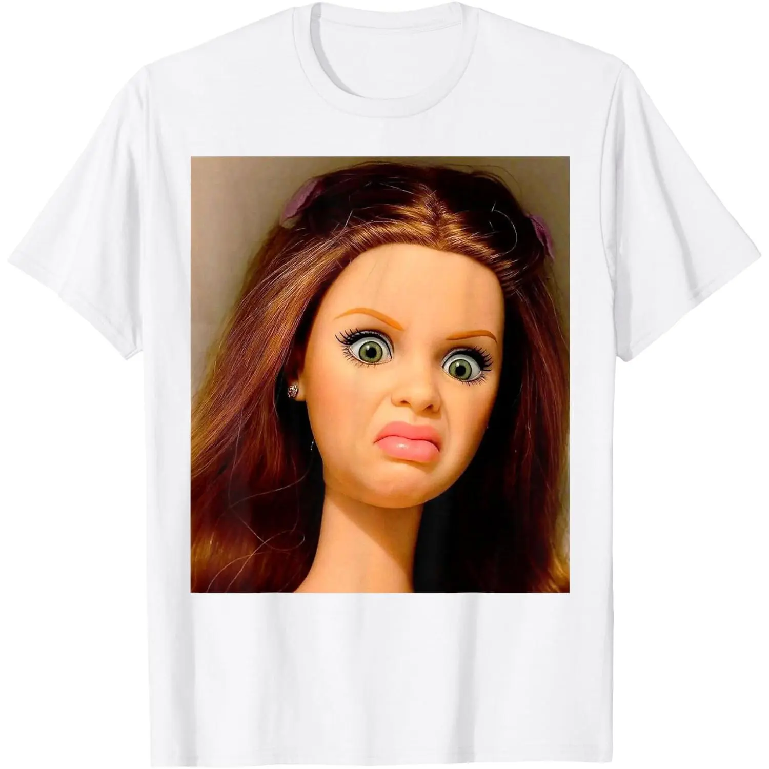 100% Cotton Funny Disgusting Girl face Meme Y2K Hilarious Sarcastic Gift T-Shirt Unisex White Clothing Streetwear