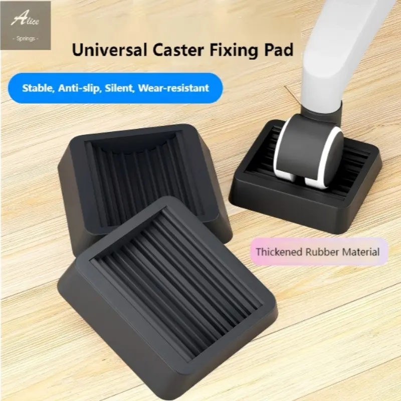 Universal Caster Wheel Locks, Fixing, Heavy-Duty, Durable, Silent, Thickened Material, Stable Non-Slip Pads for Home Office Chairs, Kids Furniture & Appliances, Roller Stoppers for Desks, Beds, Furniture & Appliance Safety Stabilizers