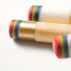 Two Rainbow Color Billiard Cue Tips, High-Quality Leather Ends, Durable & Long-Lasting, Perfect for Pool Players, Enhance Your Game Performance