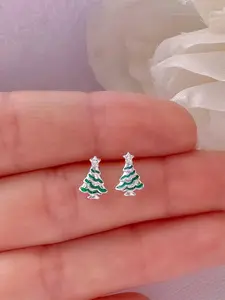 1 Pair Gorgeous Christmas Tree Cubic Zirconia Drop Earrings For Women For Christmas Day Jewelry Party Gift Dangle Earrings