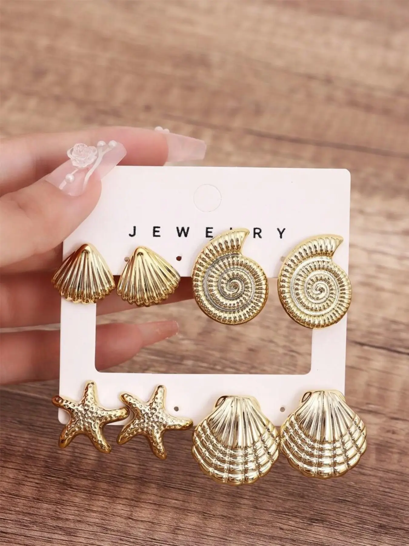 Cute Ocean Life Earrings Set, Starfish Shell Pendant Boho Style Jewelry for Women, Summer Casual Daily Wear Accessories, Stainless Steel Earrings, Seashell Earrings, Stud Earring Jewelry, Beach Earrings