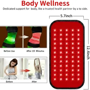 FDA-Cleared 10.6"x5.9" Portable Red Light Mat, USB-Powered Infrared Light Device for Abdomen & Lower Back Pain Relief, Non-Invasive At-Home Home Supply