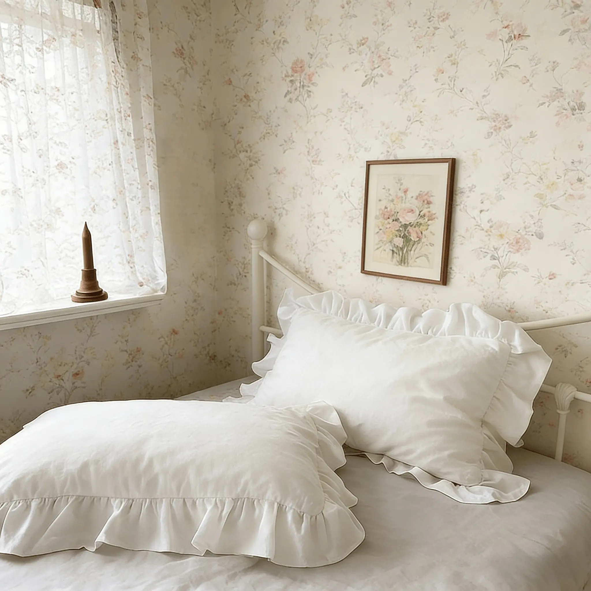 2 Piece Pure Color Vintage Ruffled Pillowcases, Vintage Ruffle Design, No Insert Soft Comfortable Breathable Fabric Skin-Friendly, All Seasons Use, Bedroom Sofa Home Decor Gift, Bedding, Decoration, Soft Comfy Bedding