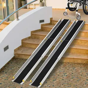 Telescoping Wheelchair Ramp for Home Steps, Aluminum Portable Wheelchair Ramps with Carrying Bag, Weight Capacity 600 LBS,1 Pair