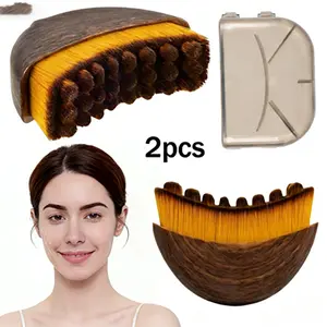 Ergonomic designed lymphatic contour facial brush (2-pack), accurately fits the skin, dry brushes massage the contour of the scutt jaw, and soothe facial fatigue.