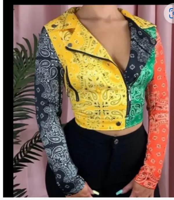 YELLOW-GREEN-ORANGE-BLACK CASHEW PRINT SHIRT