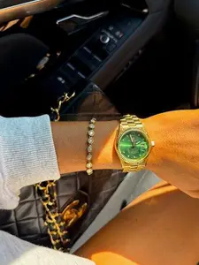 ROXIE Bracelet - Unisex Water Resistant Lifetime Warranty 7.1 Inches with Green Color and Decorative Design