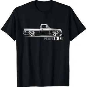 Vintage C10 Truck Silhouette T Shirt Featuring Perfect Stance from 1967 to 1972