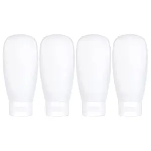 Approved Travel Bottles Set for Toiletries Travel Size Containers Kit 4 Pack Portable Leak Proof Refillable Squeeze Cosmetic Airplane Essential Shampoo Hair Conditioner Body Lotion Bath Shower Gel