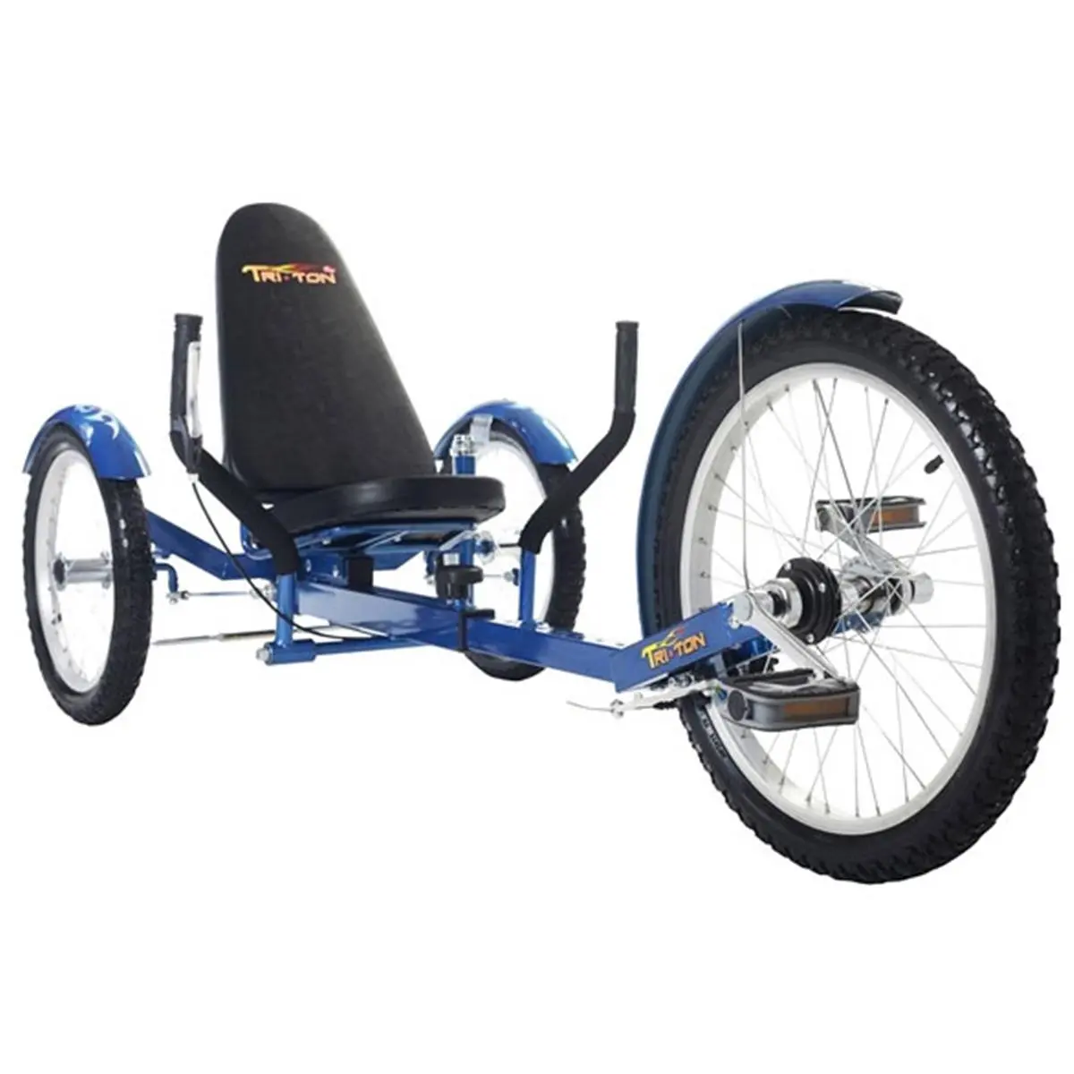 212 MAIN Triton Kids' 3-Wheel Cruiser Trike, Low-Profile Sporty Design with an Adjustable Frame and Hand Brake for Ages 5+, Blue