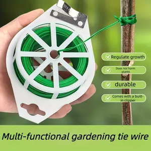 1 roll/99 meters, gardening cable, self-cutting cable, garden plastic wire climbing bracket binding line, adjustable growth, does not hurt plants, gardening binding line