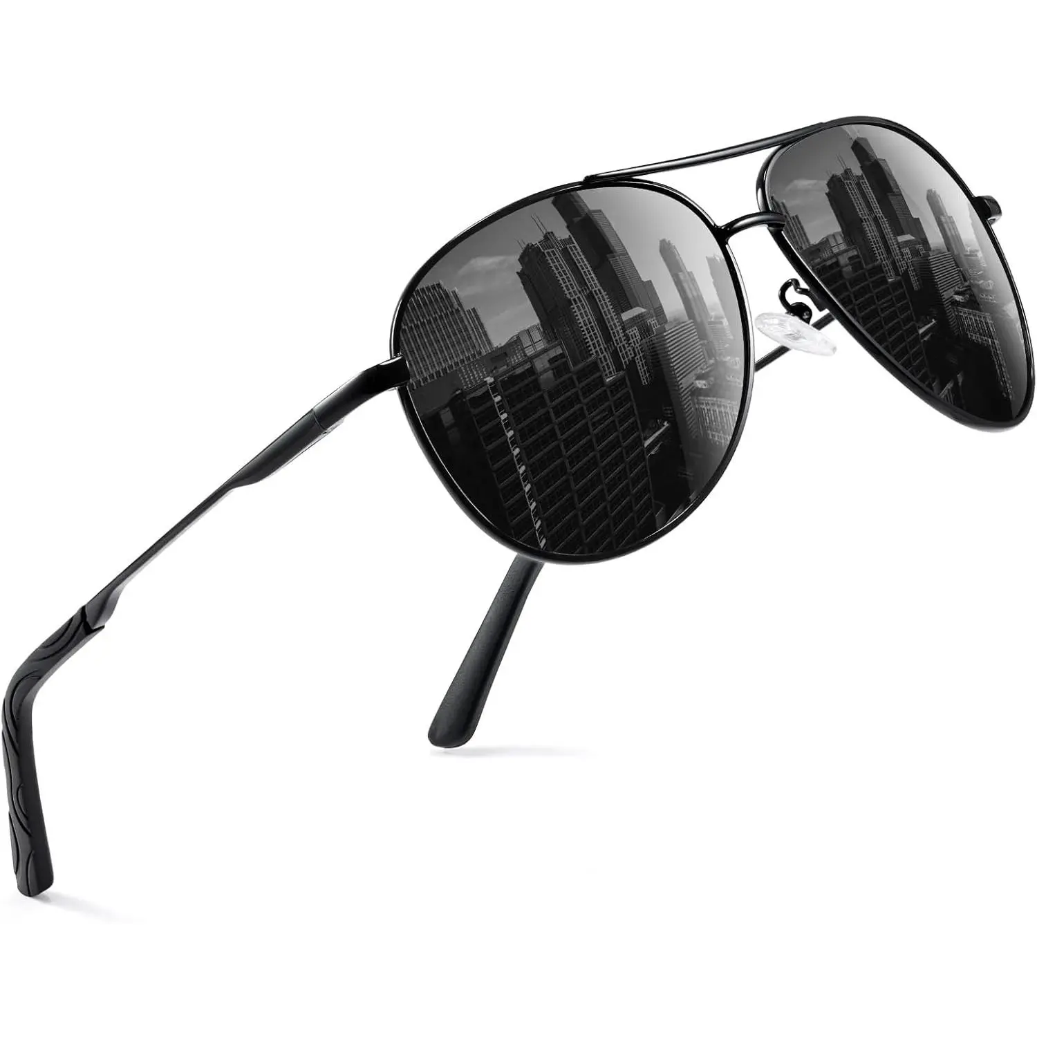 Polarized Aviator Sunglasses for Men and Women, Thick Metal Frame with HD TAC Lenses and Spring Hinges, UV400 Protection for Driving & Fishing, Sporty Polarized Sunglasses, Men's Sunglasses