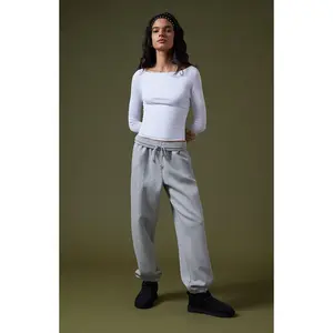 Pacsun Women's Heather Grey Ultra Soft Fleece Classic Sweatpants