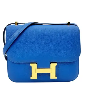 Pre-owned Hermes Leather Crossbody Bags Constance 18 Bleu Crossbody Bag Blue