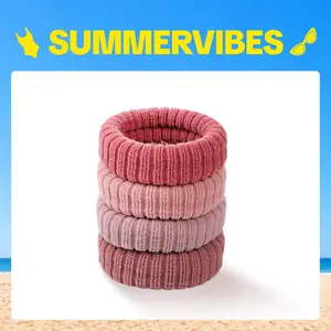 GOOGOO Simple Plain Color Hair Tie, High Stretch Ponytail Holder for Women & Girls, Daily Use Elastic Hair Accessories#Summervibes