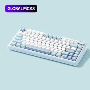 AULA F75 Wireless Ergonomic Mechanical Backlit Keyboard, Rechargeable 3 Mode Wireless Keyboard, RGB Gasket Gaming Keyboard, Office Customized 75% Layout Gamer Keyboard #GLOBAL PICKS