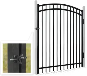 Fencer Wire Heavy Duty Arched Decorative Fence Gate, 5FT Width Outdoor Fence Gate, Outdoor Anti-Rust Metal Steel Gate for Fencing Barrier, Garden Gate with Gate Lock