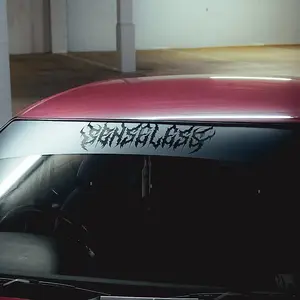 Senseless Metal Logo Black Vinyl Sun Strip Car Windshield Banner