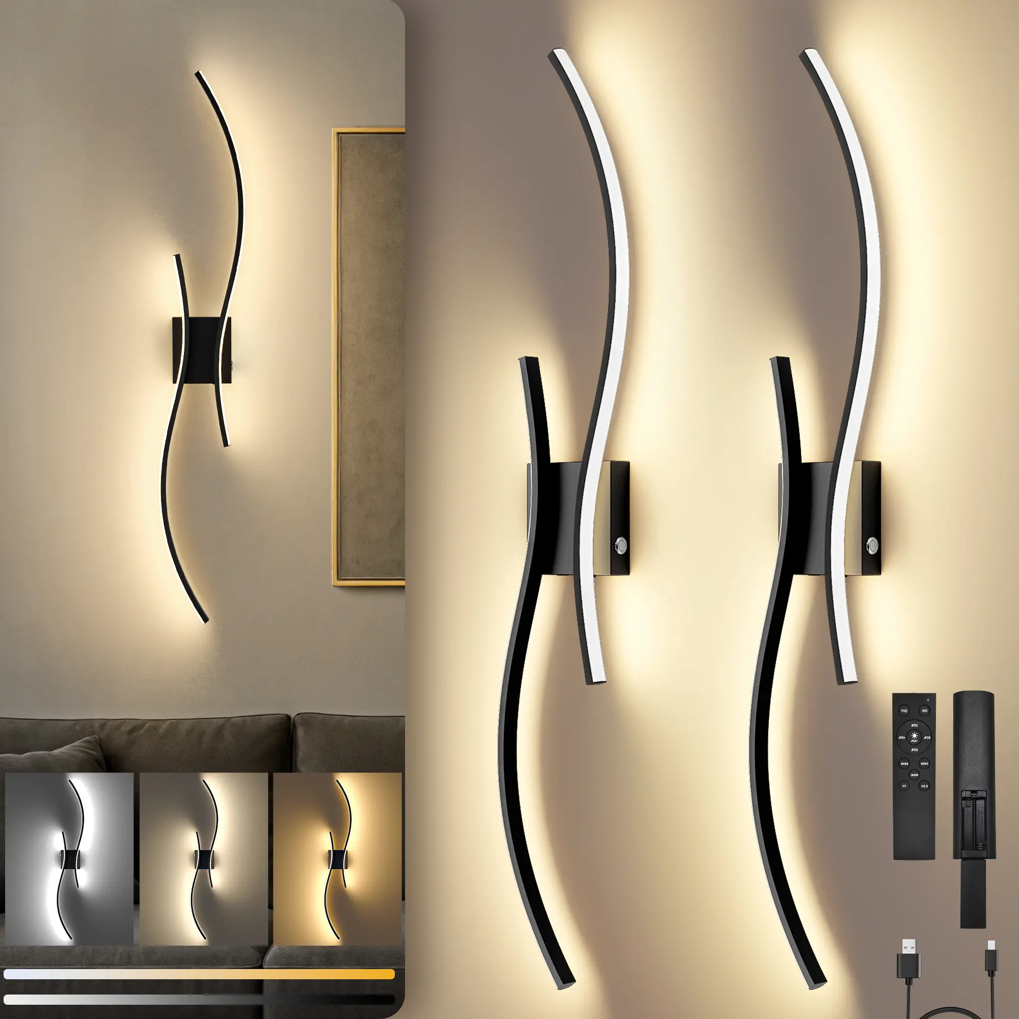 Black S-Shape (39.4 inches)
