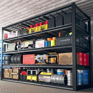 60" W Garage Shelving Heavy Duty 3000LBS Storage Shelves Adjustable Metal Shelving Unit for Storage 4/ 5 Tier Garage Storage Shelves Industrial Utility Shelf for Basement, 72" H / 60"H x 60" W x 24" D
