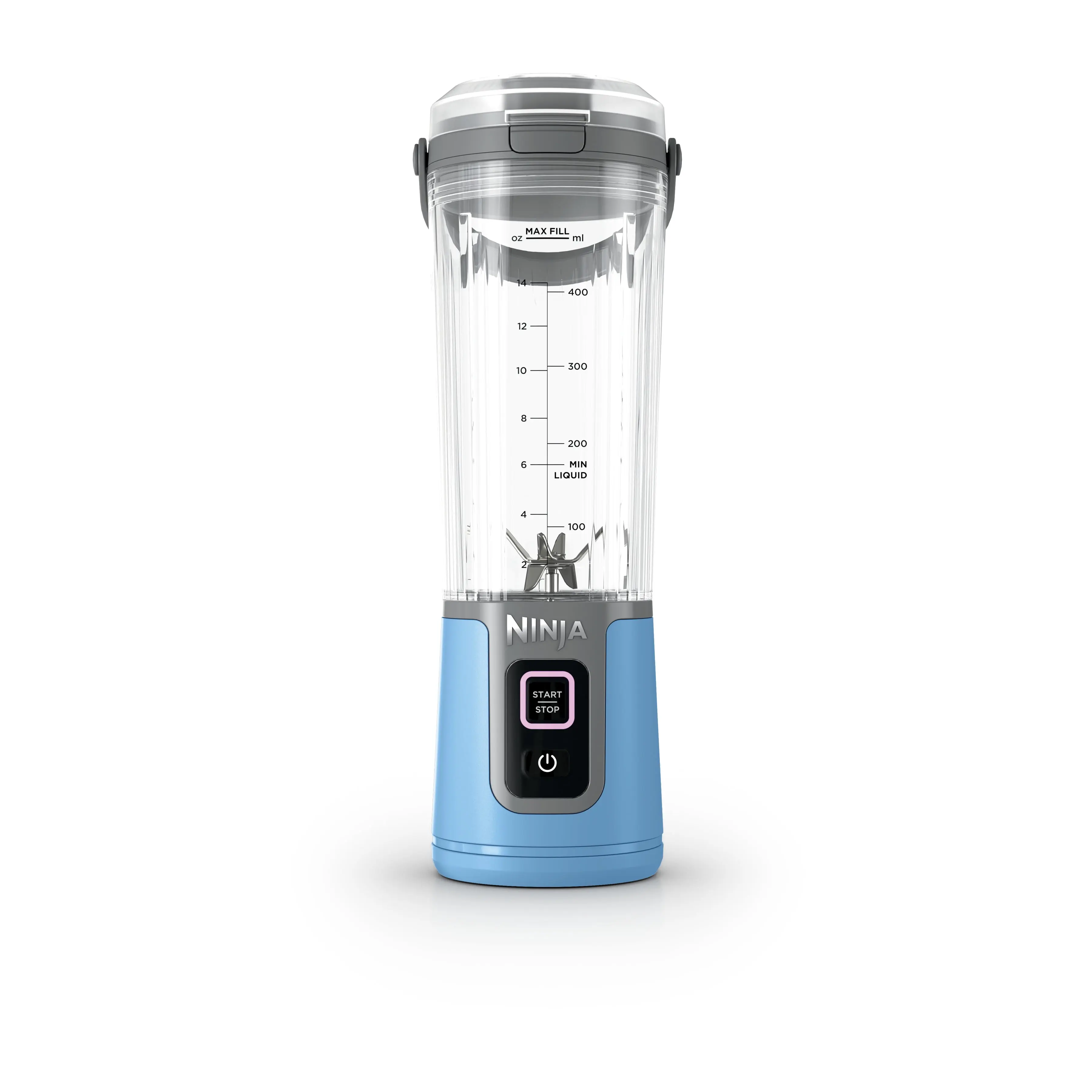 Ninja Blast Portable Personal 18 Oz Blender w/ Leak Proof Lid & Easy Sip Spout, Rechargeable Base, BC150BL Blue
