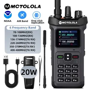 20W high-power long-range walkie-talkie, VHF and UHF dual-band wireless handheld outdoor walkie-talkie, with a large-capacity battery for long battery life, suitable for outdoor sports, camping, hiking, exploration, fishing, skiing, and essential equipmen