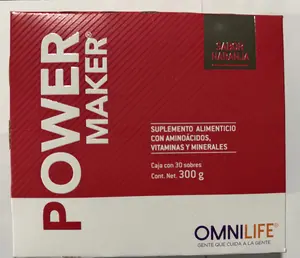 OML Power Maker | Power Gain | NATURAL & ARTIFICIAL ORANGE FLAVOR | VITAMIN, MINERAL & AMINO ACID SUPPLEMENT POWDER box with 30 packets of 0.36oz each